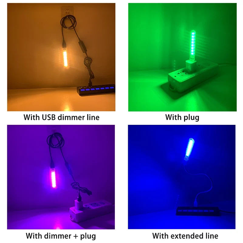Mini USB LED Desk Lamp | 8 Color Night Light with Eye Protection