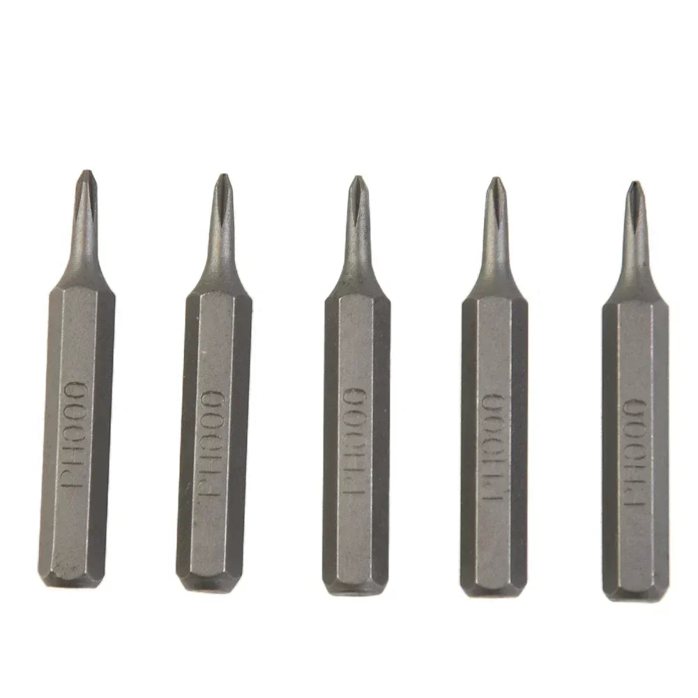 5pcs Cross Screwdriver Bit Set Magnetic Phillips Bits PH0000 to PH2 | 4mm Hex Shank Precision Hand Tools