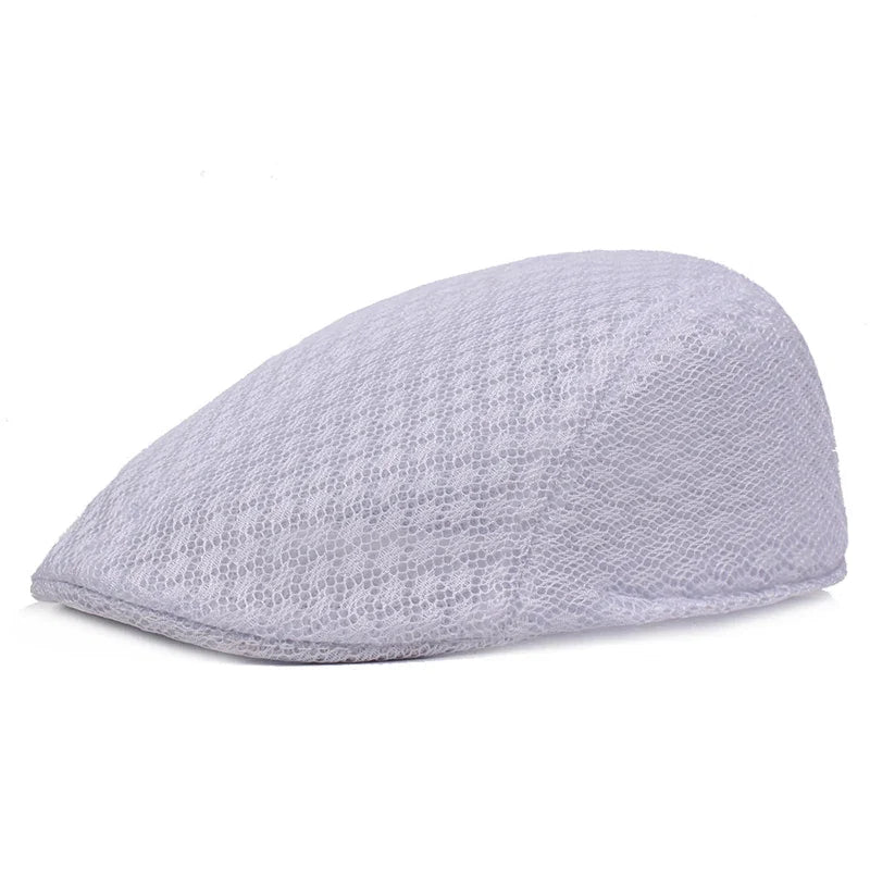 Breathable Mesh Beret Hat for Summer | Unisex Newsboy Flat Cap