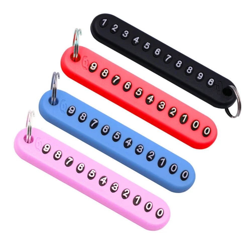Car Phone Number Keychain | Anti-Lost Key Ring with Number Plate