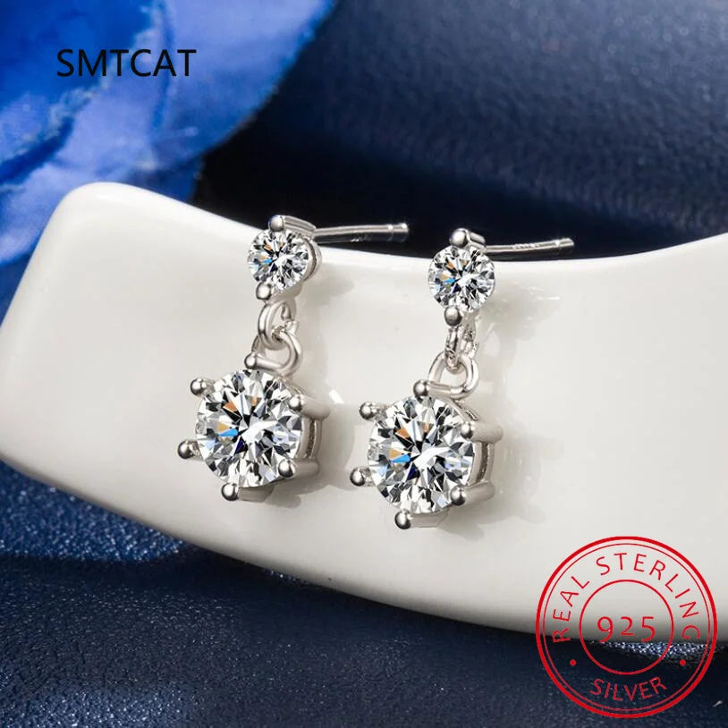 VVS1 Moissanite Stud Earrings for Women | 925 Sterling Silver Round Cut