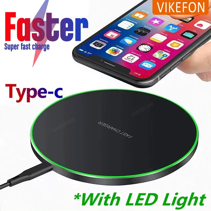 Wireless Charger Pad Stand | Fast 30W Qi Charger for iPhone Samsung Xiaomi