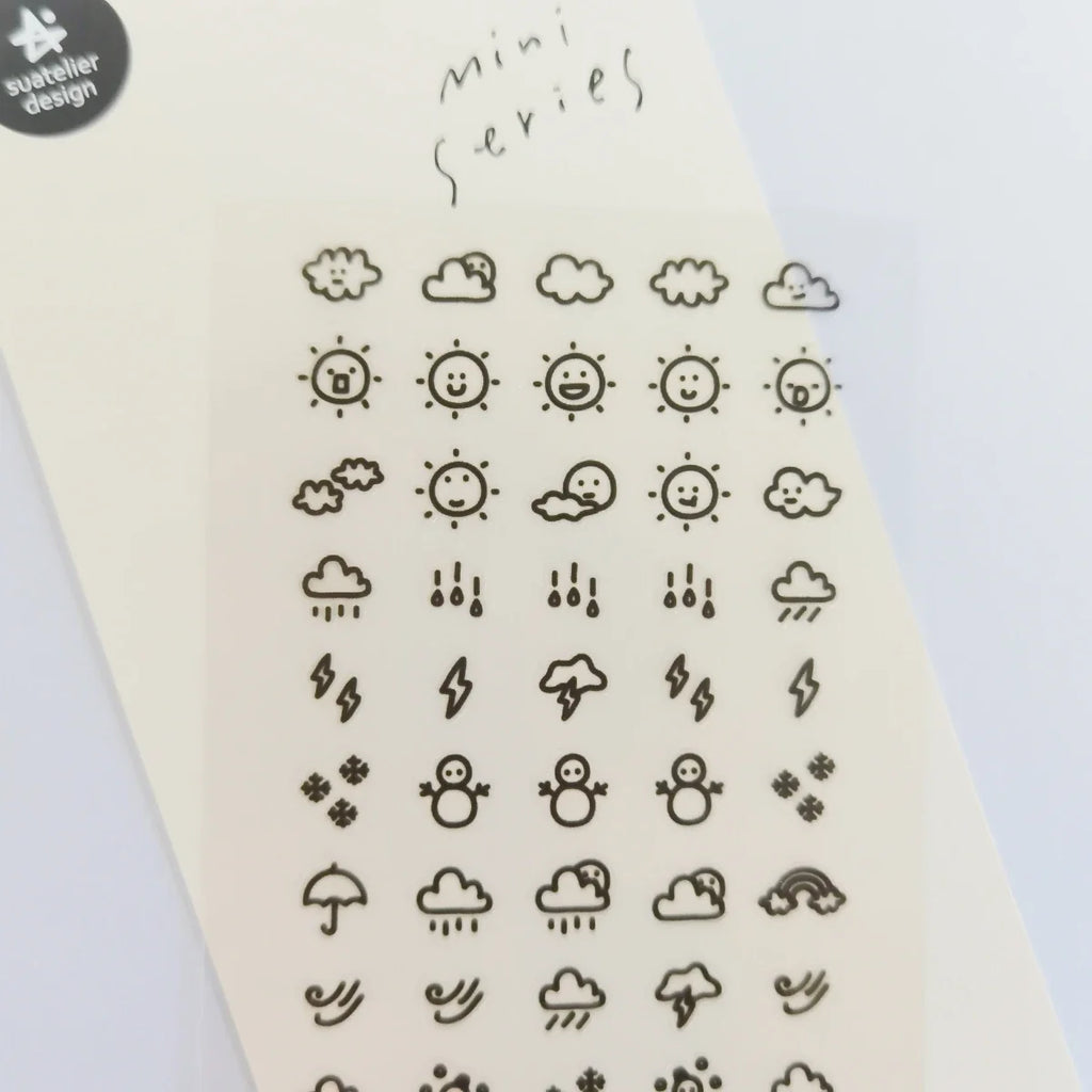 Sunshine Rain Weather Mini Sticker Set | Korean Import Scrapbooking and Journaling Stickers