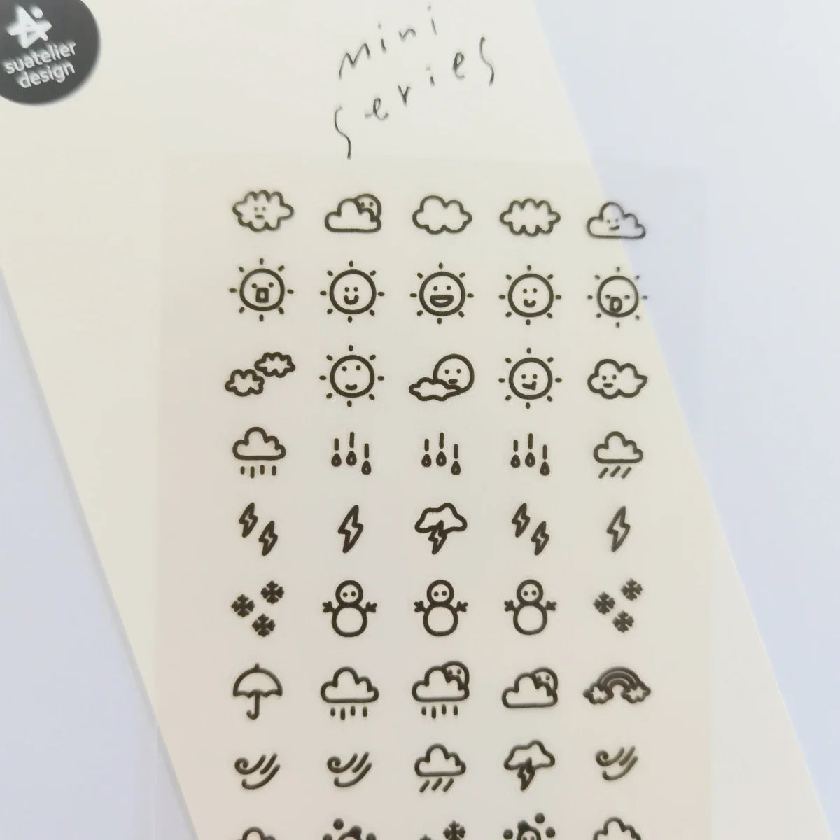 Sunshine Rain Weather Mini Sticker Set | Korean Import Scrapbooking and Journaling Stickers