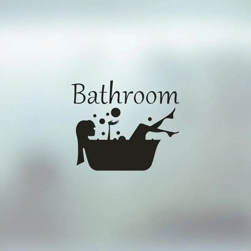 Detachable Girl and Woman Bathroom Sticker Art | Wash Room Decorative Wall Decal