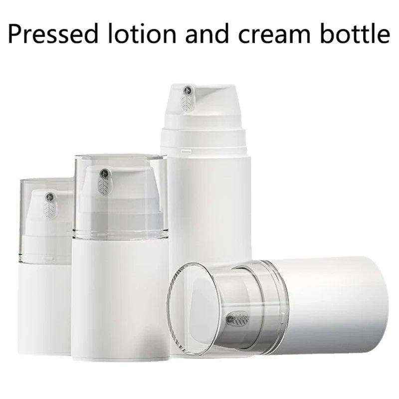Portable Travel Airless Pump Jar | Leak Proof Refillable Cosmetic Bottle