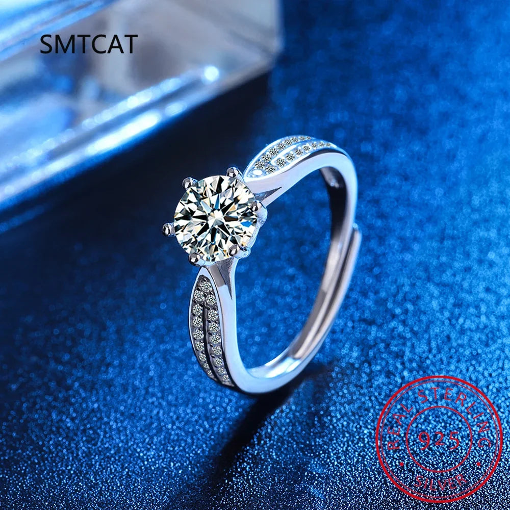 Real 3 Carat Moissanite Engagement Ring | Luxury Bridal Set Solitaire Wedding Promise Ring