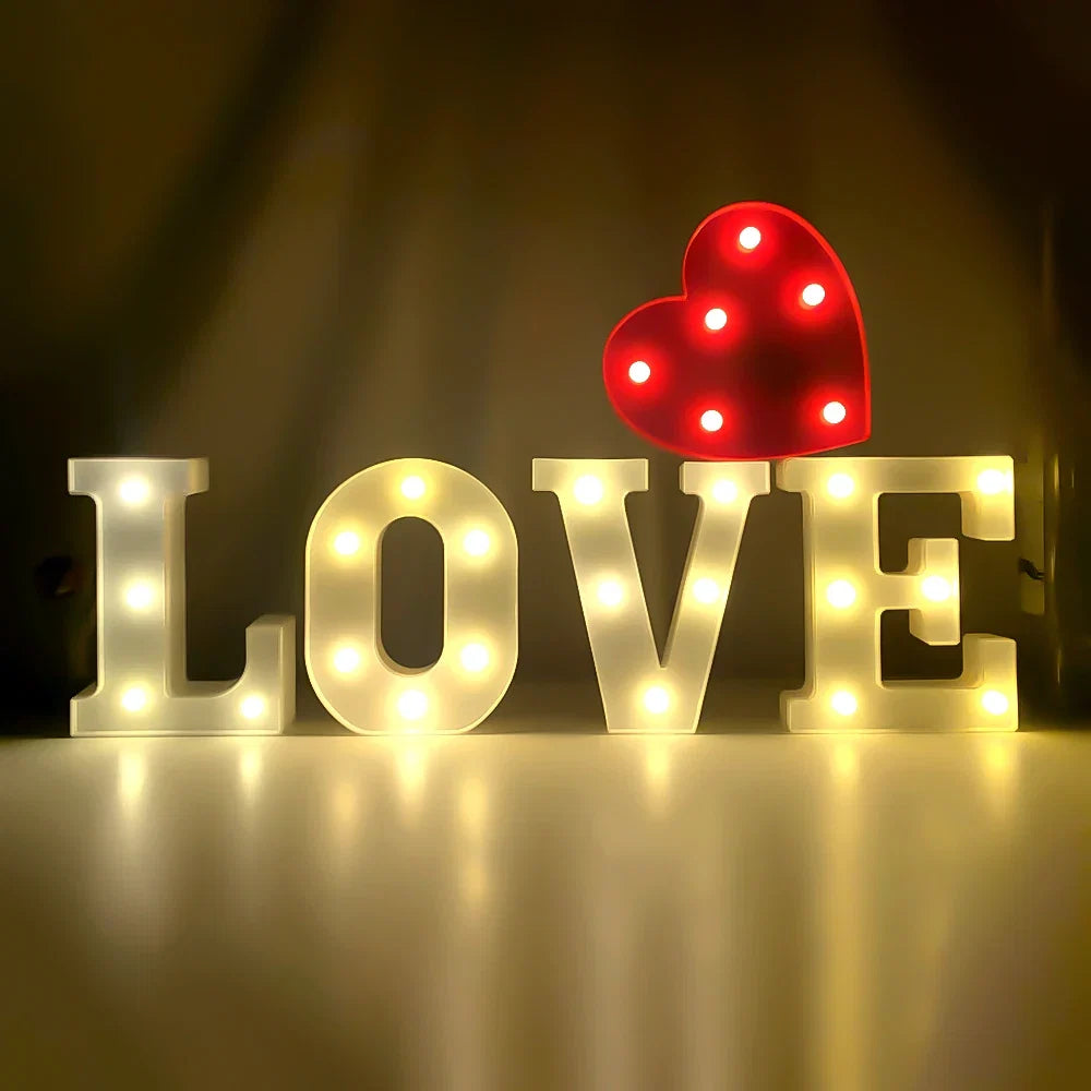 Creative Luminous Letter Night Light | Battery-Powered LED Decor for Parties