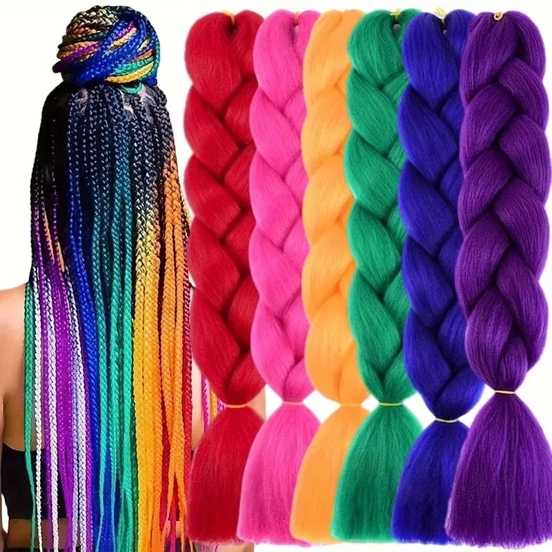 24-Inch Jumbo Box Braiding Hair Extensions | Yaki Straight Synthetic Dreadlocks