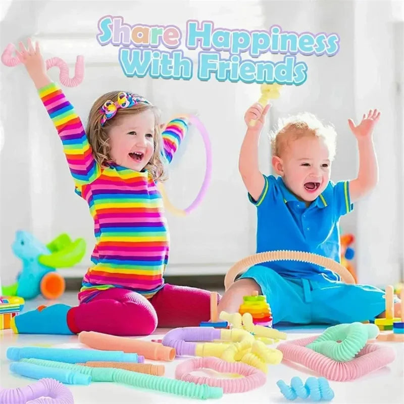 5/10 Pcs Pop Tubes Sensory Fidget Toys for Autism, Anxiety, and Classroom Prizes