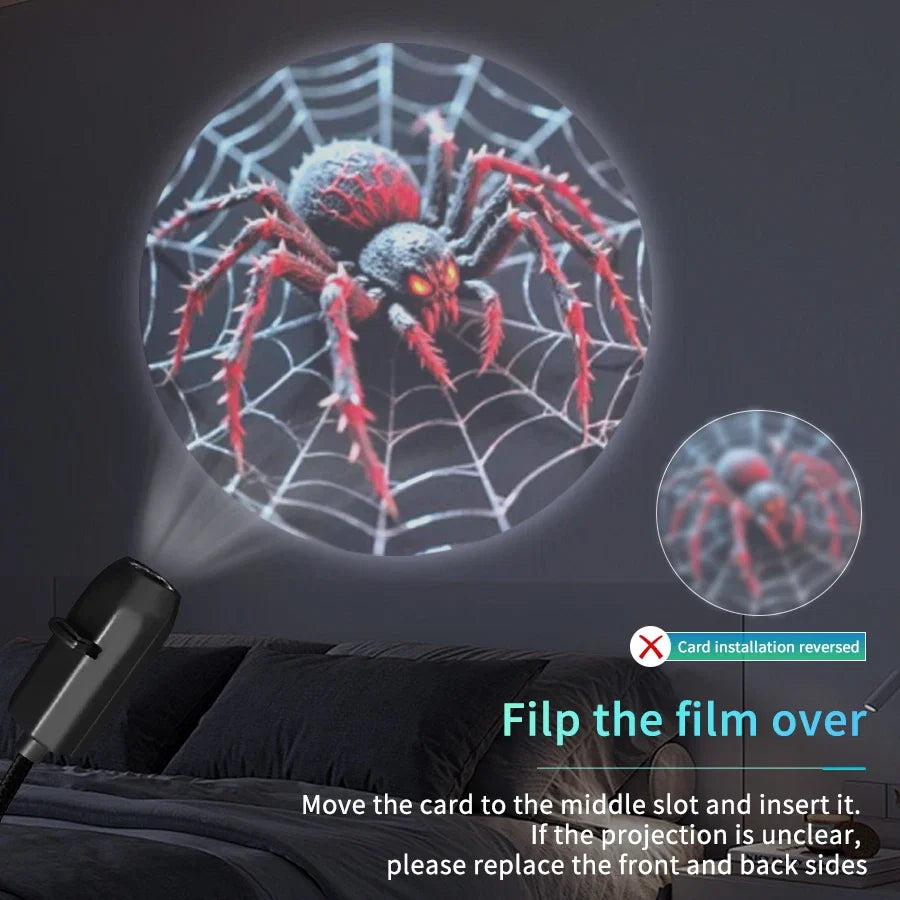 Halloween LED Projection Night Light | Pumpkin Moon Ceiling Lamp with USB