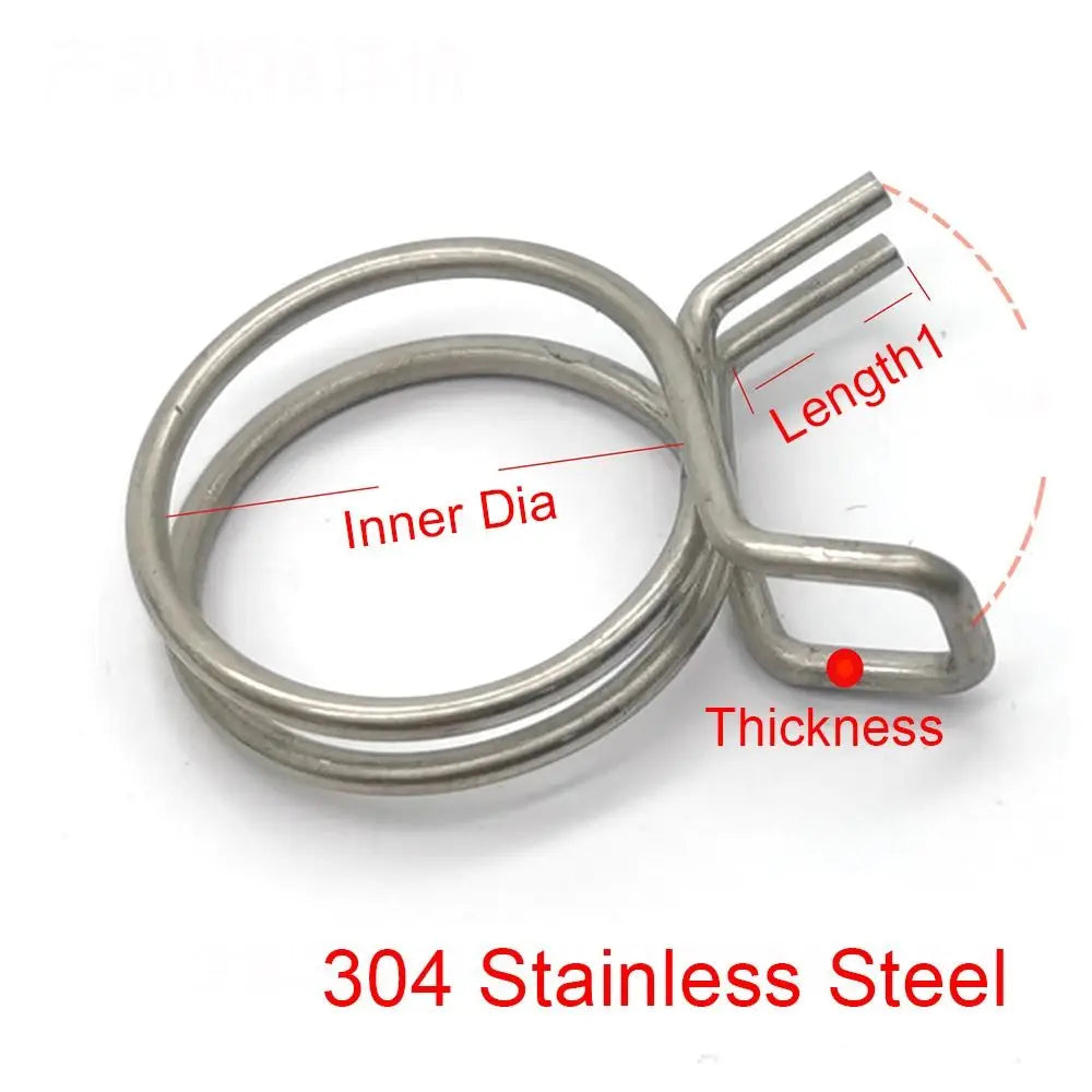 10Pcs 5mm-30mm Tube Hose Clamp Set | Stainless Steel Spring Clips Kit