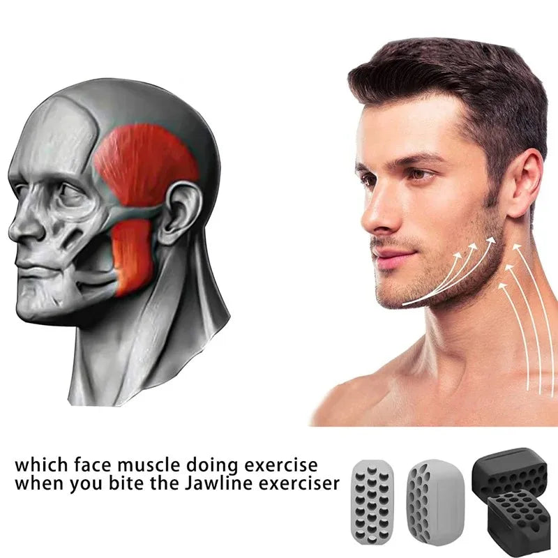 Silicone Jaw Exerciser | Facial Toner and Jawline Fitness Ball for Double Chin