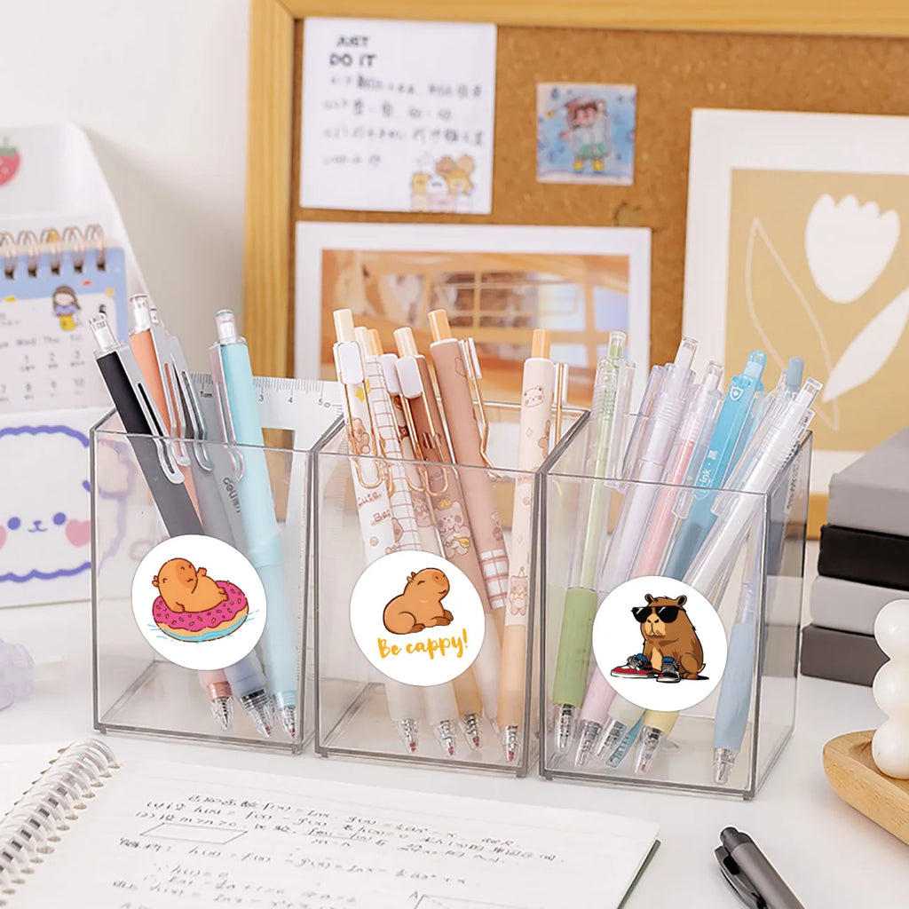 Cute Plump Capybara Cartoon Stickers | 100-500pcs Kawaii Animal Sticker Set for DIY Scrapbooking and Rewards