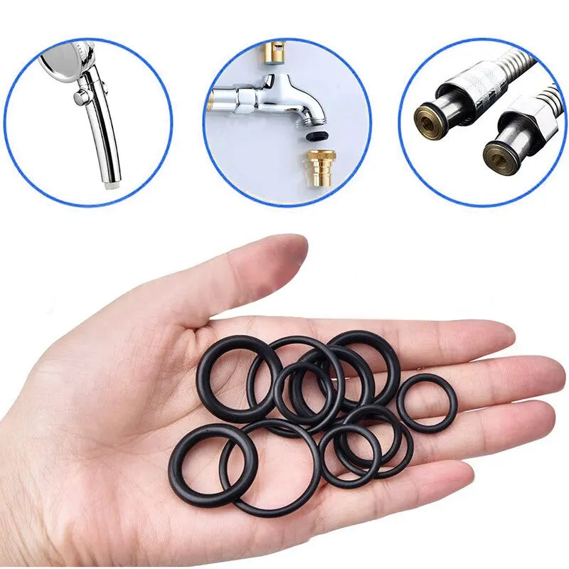 200-Piece Rubber O-Ring Assortment Box | Faucet and Hose Connector Seal Kit