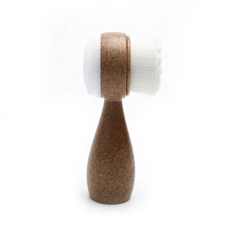 Double Sided Facial Brush | Coconut Handle Exfoliating Cleanser