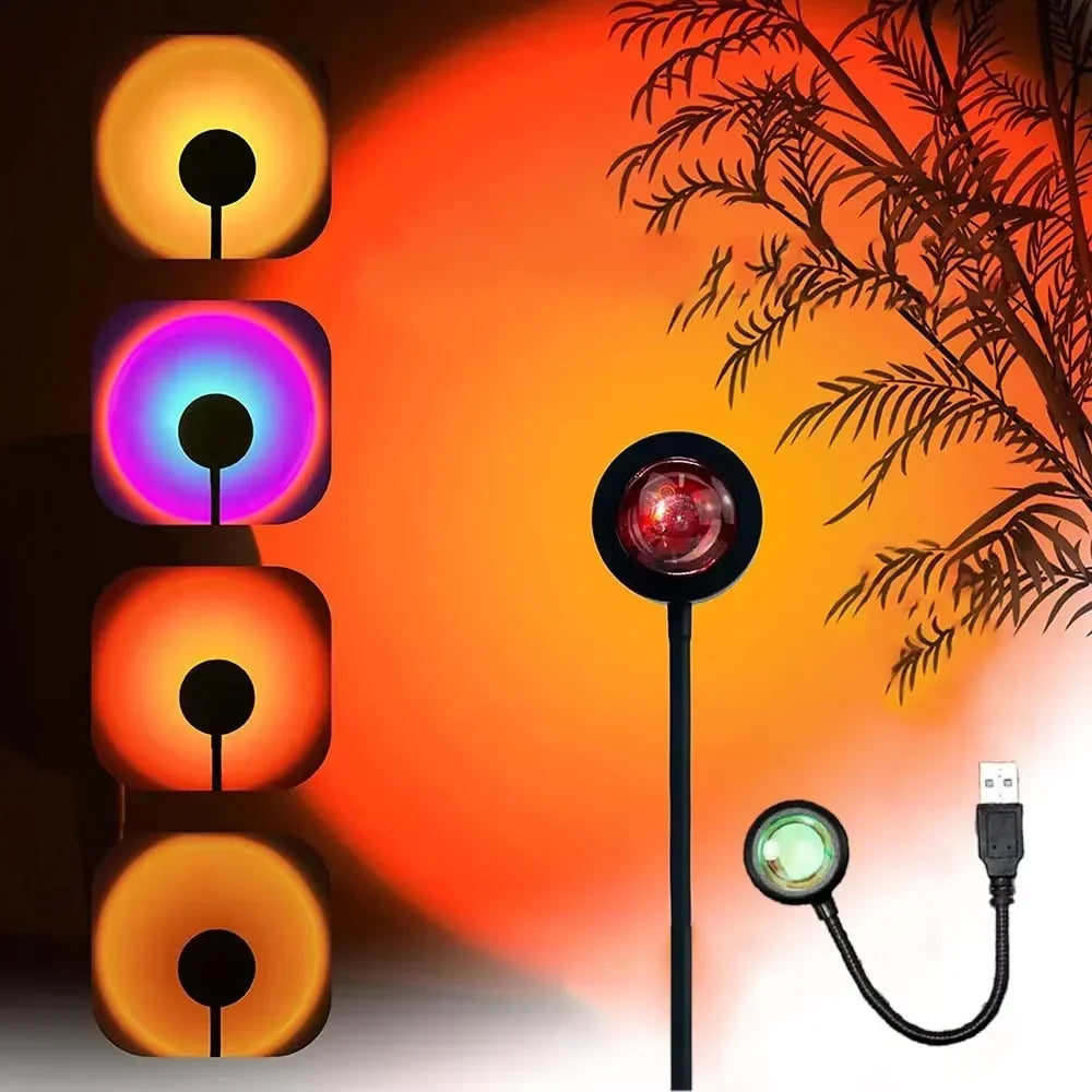 USB Sunset Light LED Rainbow Night Lamp | Photography Wall Atmosphere Decor