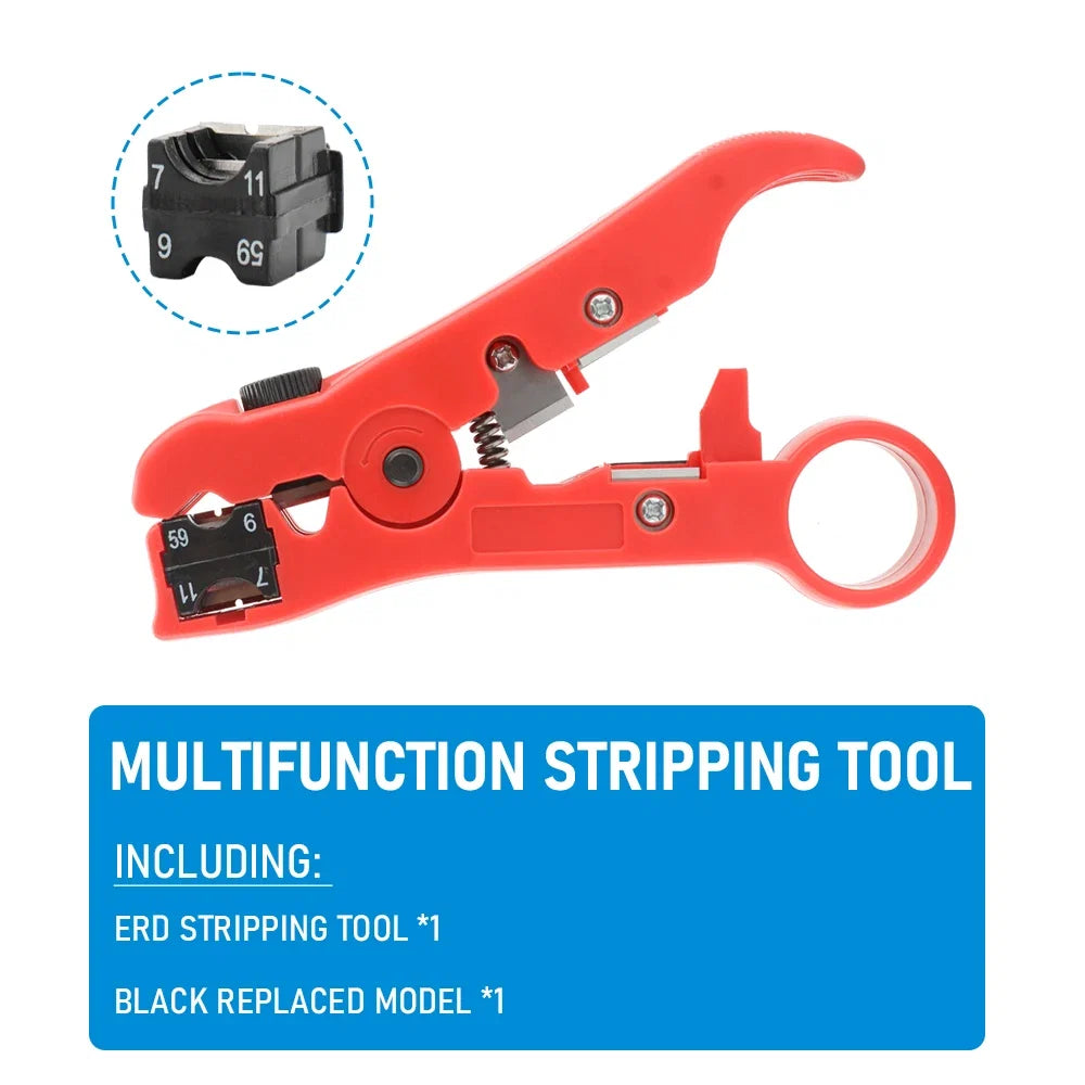 Multi-Functional Coaxial Cable Stripping Pliers | Wire Stripper Tool for UTP/STP RG59 RG6 RG7 RG11