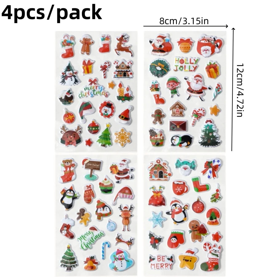 Christmas Bubble Stickers | 3D Holiday Party Decoration Set