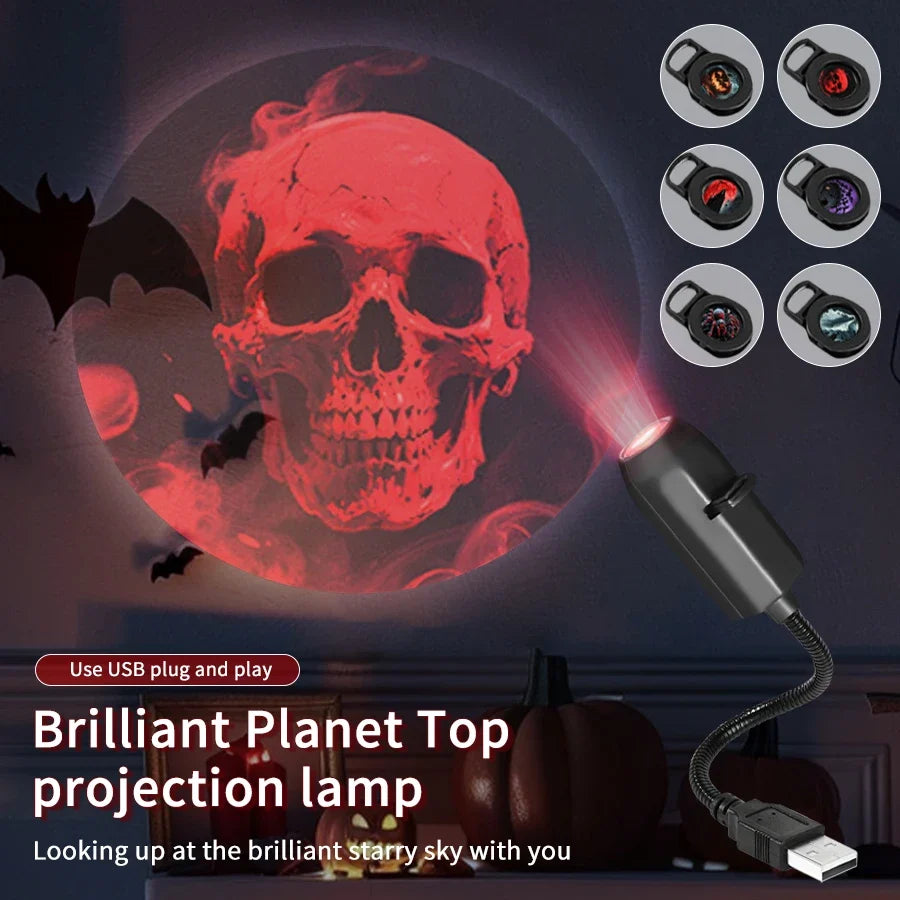 USB Plug Projection Lamp | Planet Halloween Christmas Theme Ceiling Decoration