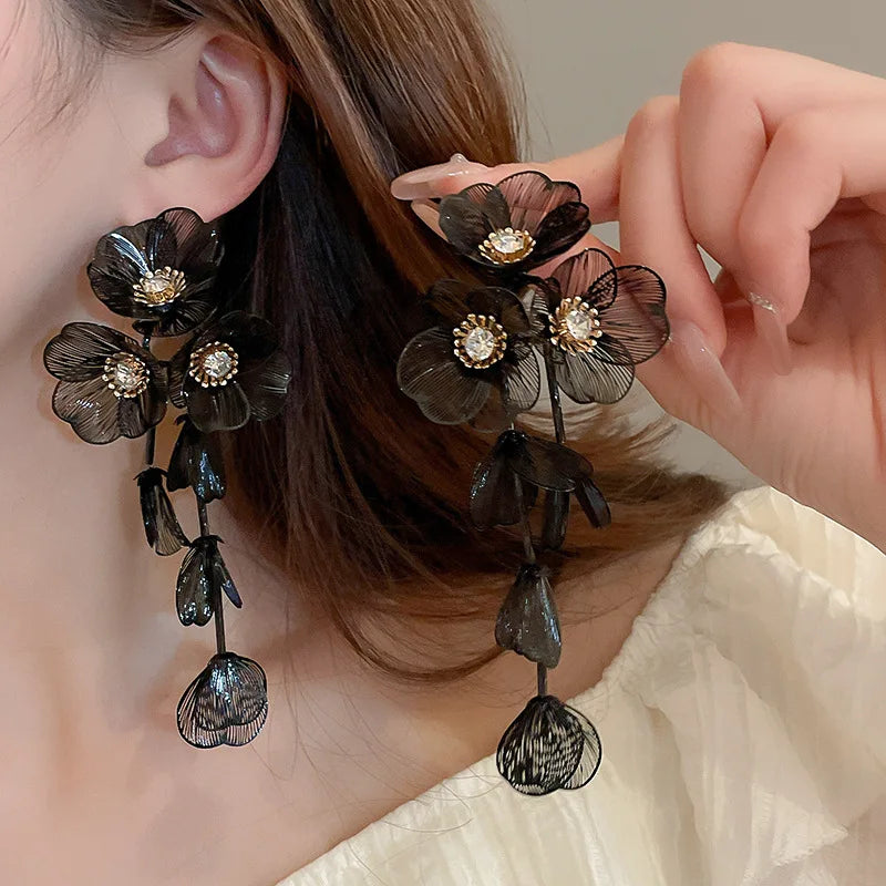 Flower Petal Tassel Earrings | Lightweight Acrylic Drop Earrings