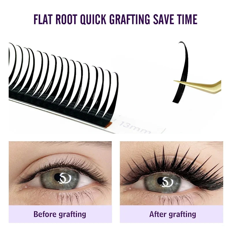 NATUHANA Wet Eyelash Extension 0.07mm | Easy Grafting Manga Wispy Lashes