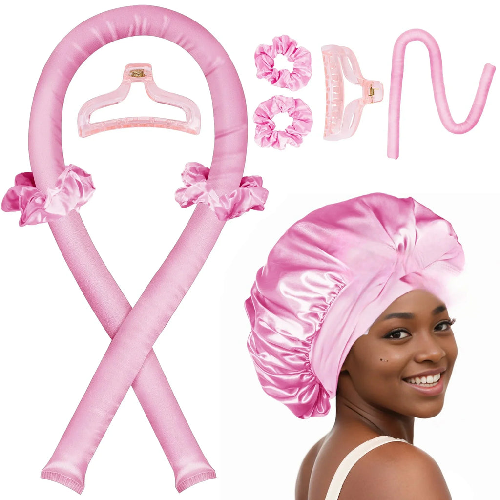 Heatless Curling Rod Set | No Heat Hair Curlers for Long Hair