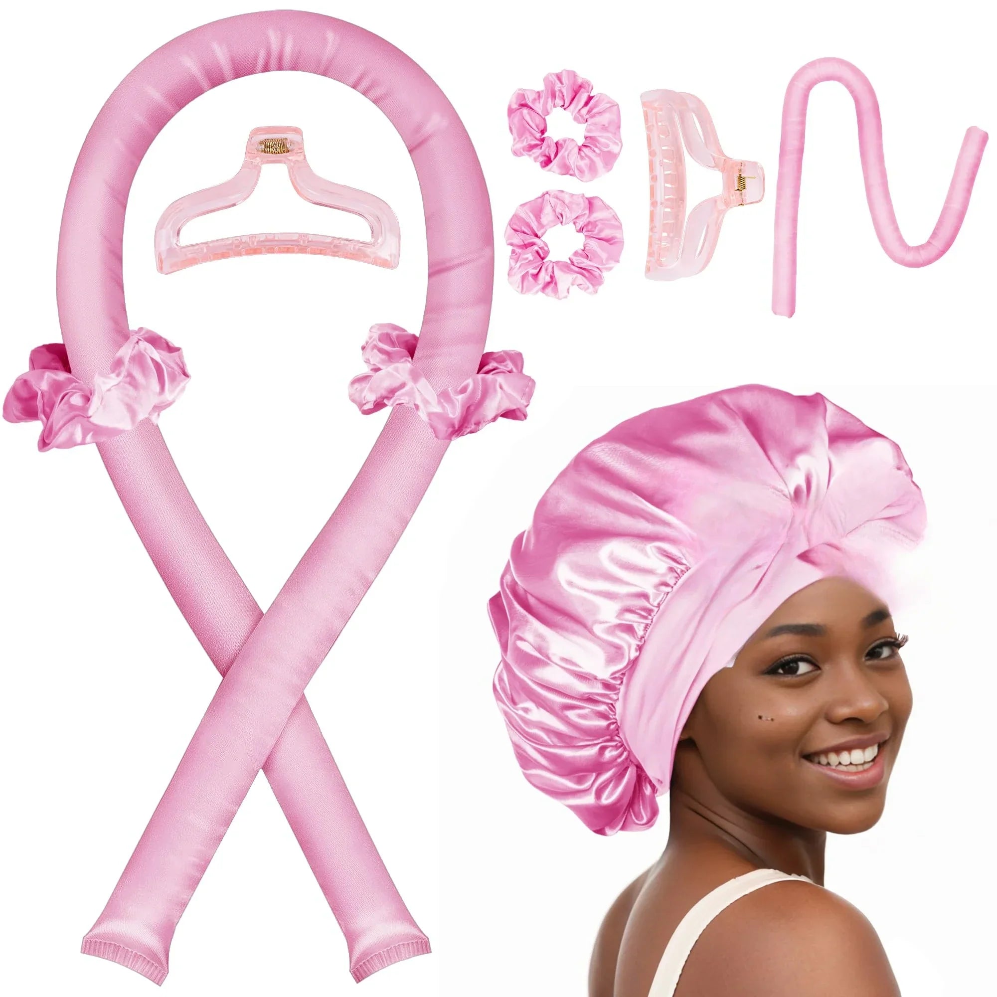 Heatless Curling Rod Set | No Heat Hair Curlers for Long Hair
