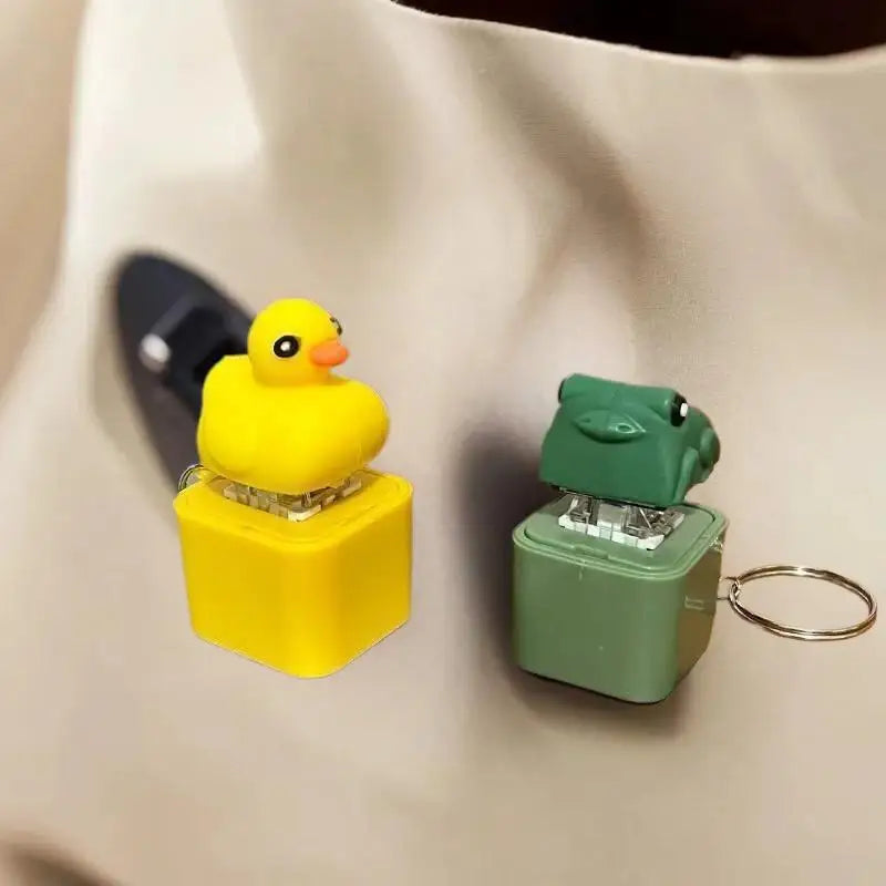 Funny Croaking Frog Keychain | Rechargeable Fidget Clicker with LED Light