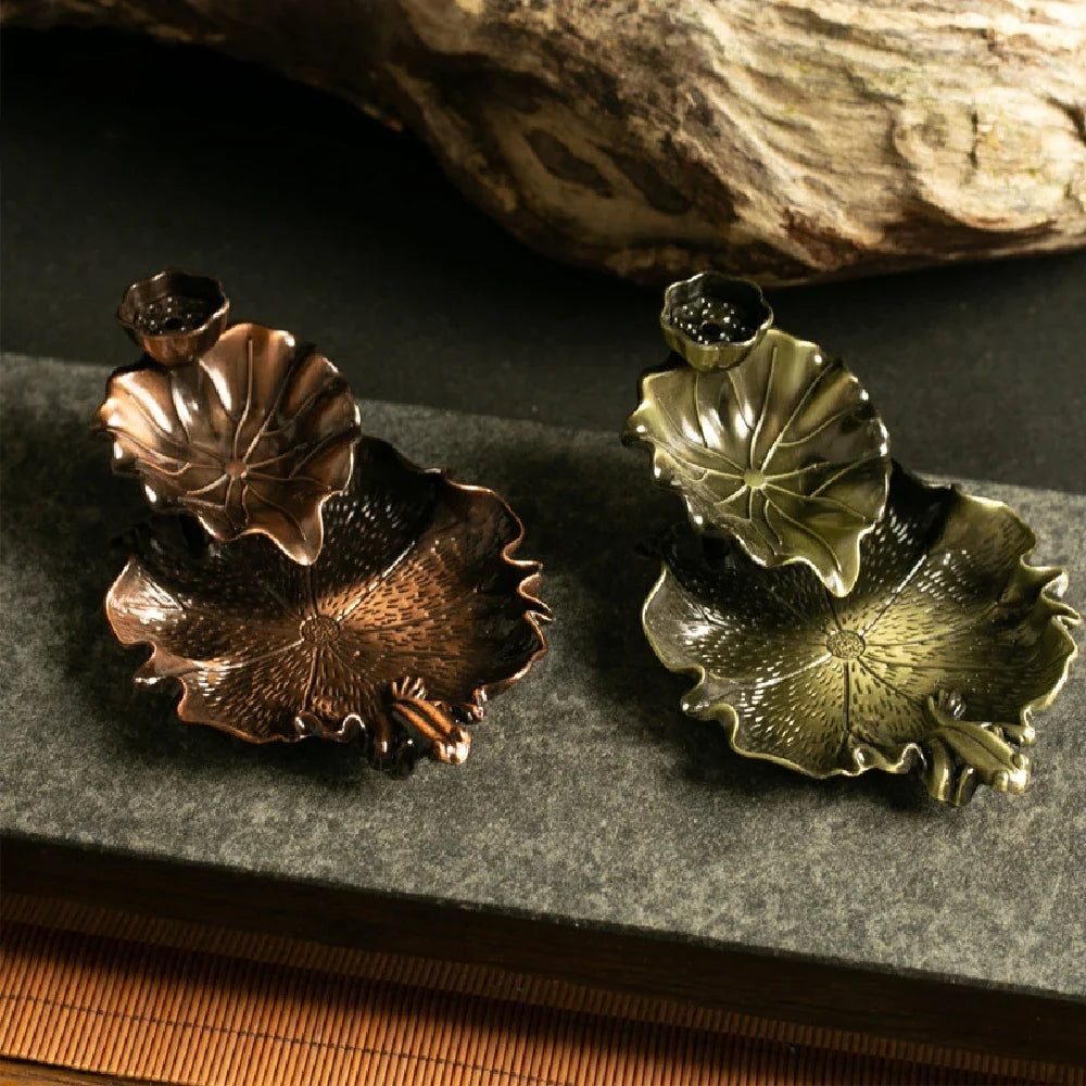 Backflow Incense Waterfall Burner | Metal Frog and Fish Aromatherapy Decor
