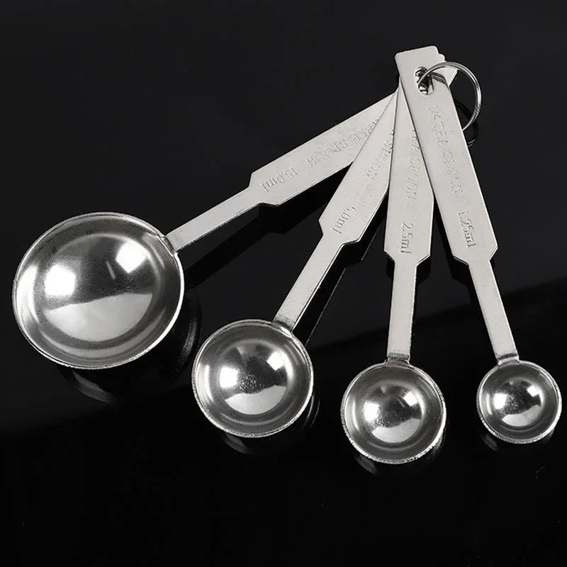Stainless Steel Measuring Spoon Set 4-Piece | Stackable Kitchen Scoops