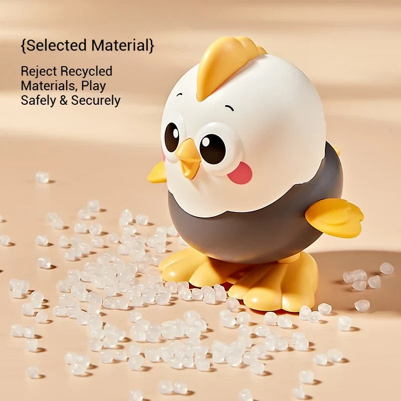 Clockwork Chick Toy on Chain | Wind-Up Crawling Chicken for Baby
