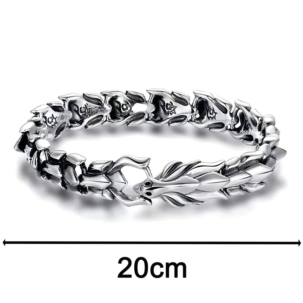 Men's Viking Dragon Bangle Bracelet | Vintage Punk Hiphop Chain Jewelry
