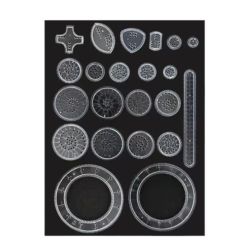 22pcs Drawing Toys Set | Geometric Ruler Mathematical Roulette Art Tool