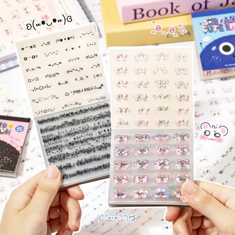Cute Kitten Sticker Set | Kawaii Japanese Expression Scrapbook Decals
