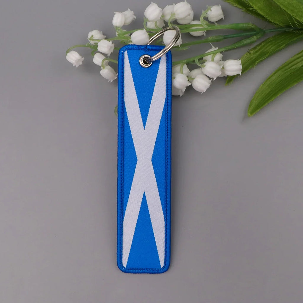 National Flags Embroidery Key Fob | Motorcycle Car Backpack Keychain