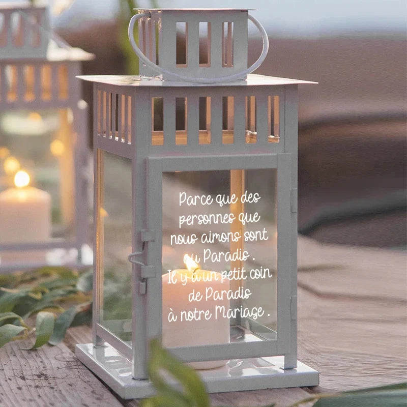 French Lantern Memorial Vinyl Decal Sticker | Wedding and Remembrance Wall Decor