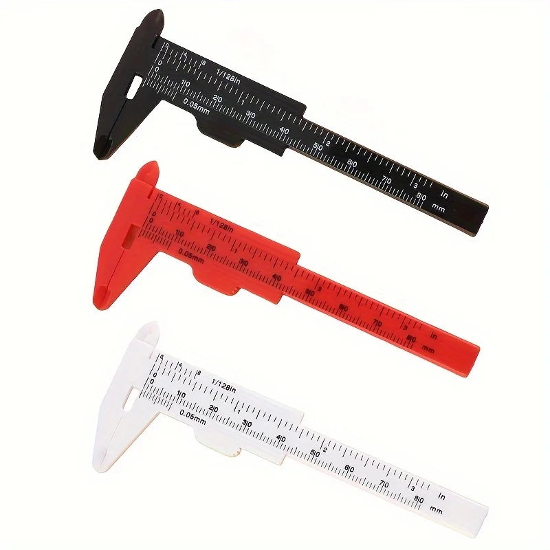 3-Pack Plastic Vernier Calipers Set | Dual Scale Measuring Tool for Precision Work