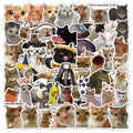 56pcs Kawaii Cat Meme Sticker Collection | UV-Coated Waterproof Decals for Journaling & Device