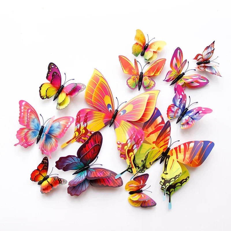 3D Butterfly Wall Stickers | 12/24pcs Magnetic Decor for Refrigerator and Walls