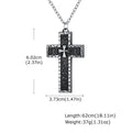 Punk Cross Pendant Necklace for Men | 3D Vintage Openable Metal Pendant