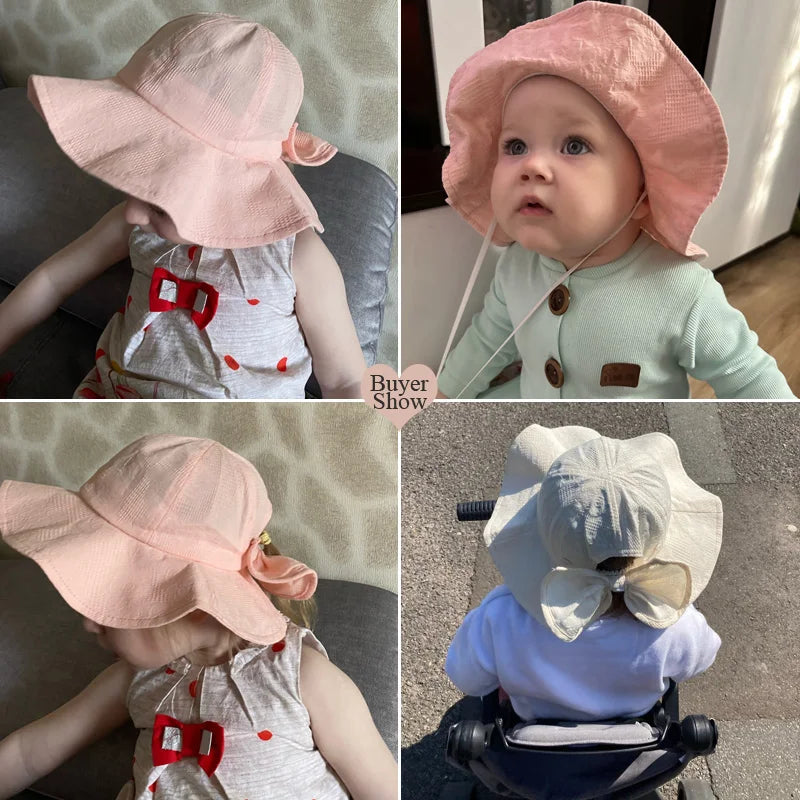 Princess Baby Bucket Hat for Girls | Big Bow Summer Sun Hat