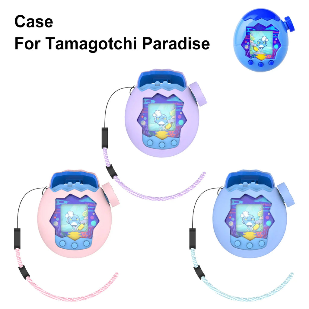 Silicone Cover with Thumb Grips and Lanyard | Soft Protective Case for Tamagotchi Paradise
