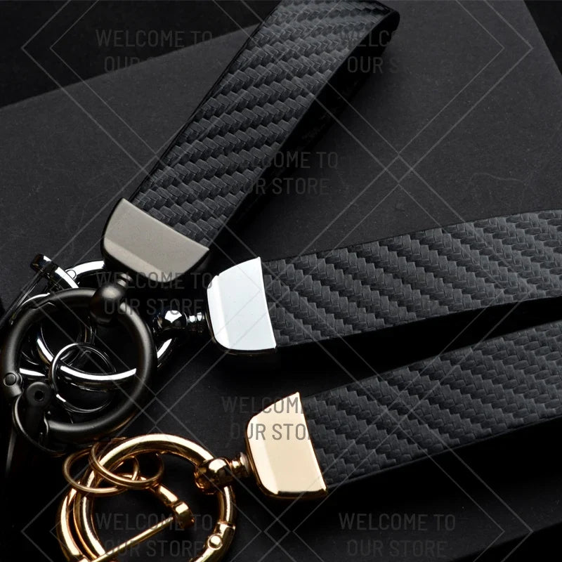 Skoda VRS Carbon Fiber Keychain | Car Emblem Key Ring for Citigo Kodiaq Yeti Rapid Fabia