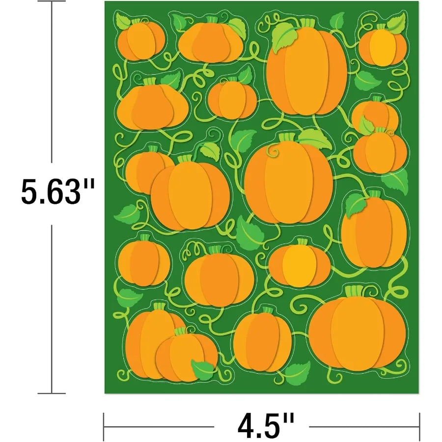 6 Sheets of Pumpkin Stickers for Halloween | Festive Fall Decor