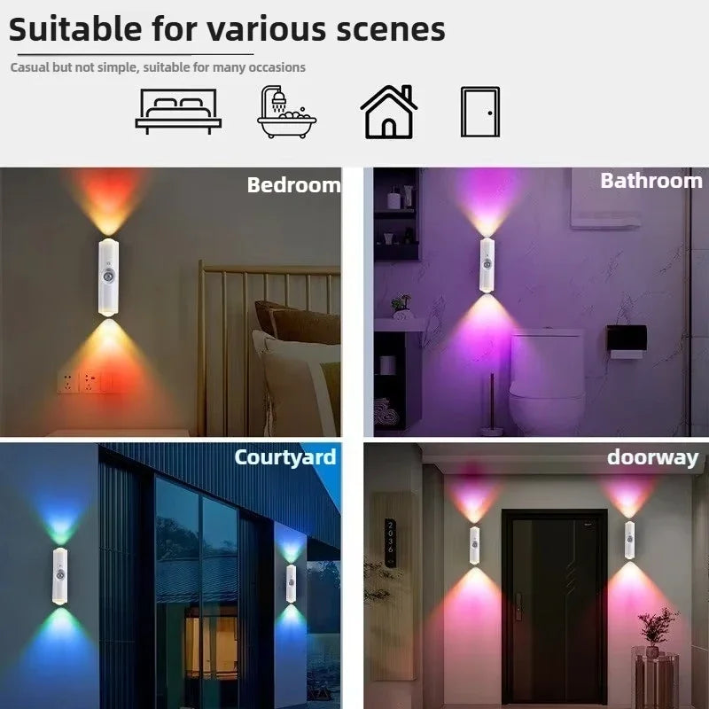 Rechargeable Motion Sensor RGB Night Light | Cat Eye Wall Lamp with 7-Color Changing & Magnetic Mount