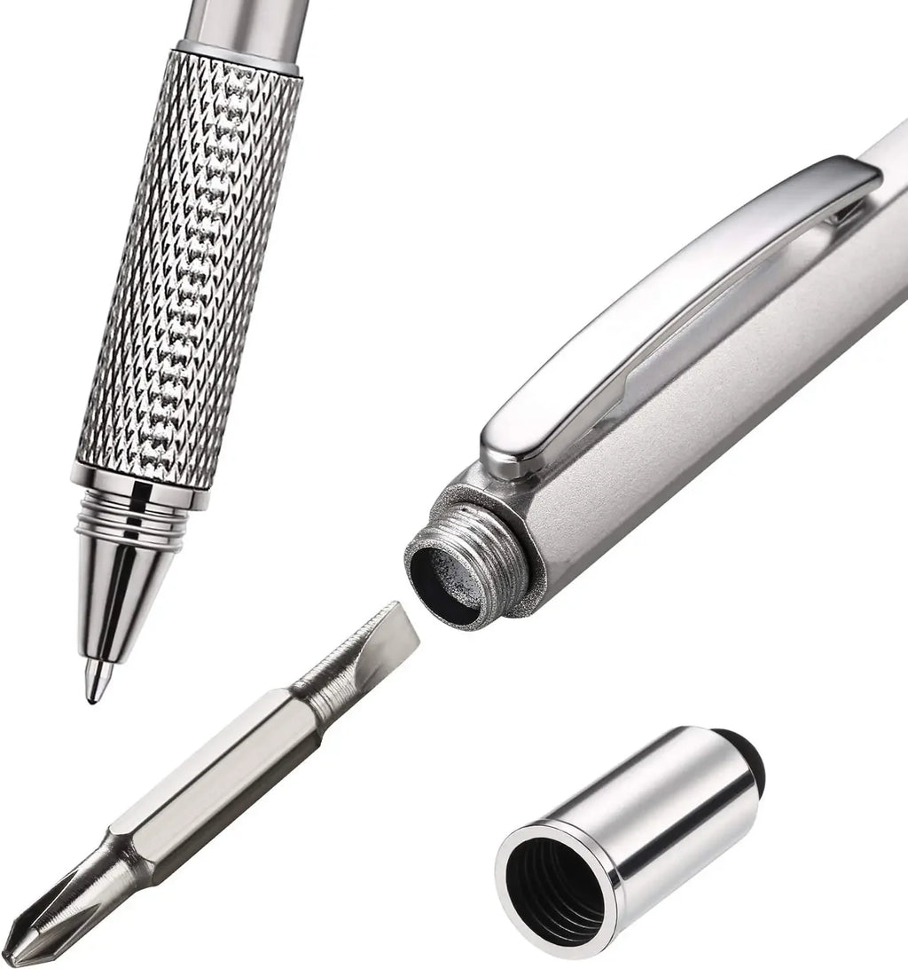 7 in 1 Multifunction Ballpoint Pen | EDC Hand Tool with Ruler Screwdriver Stylus Level