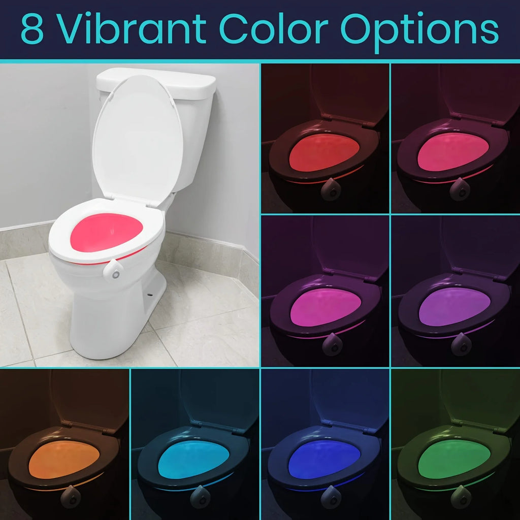 Toilet Motion Sensor Light | 8 Color Changing PIR LED Night Light for Bathroom
