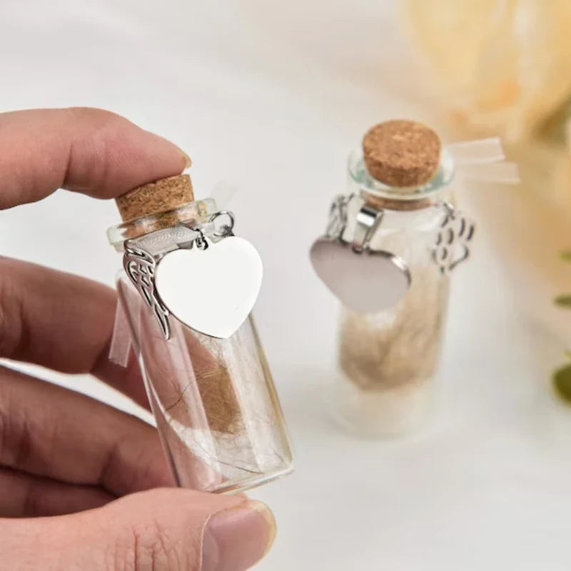 Pet Memorial Keepsake Bottle | Fur Storage with Silver Charms