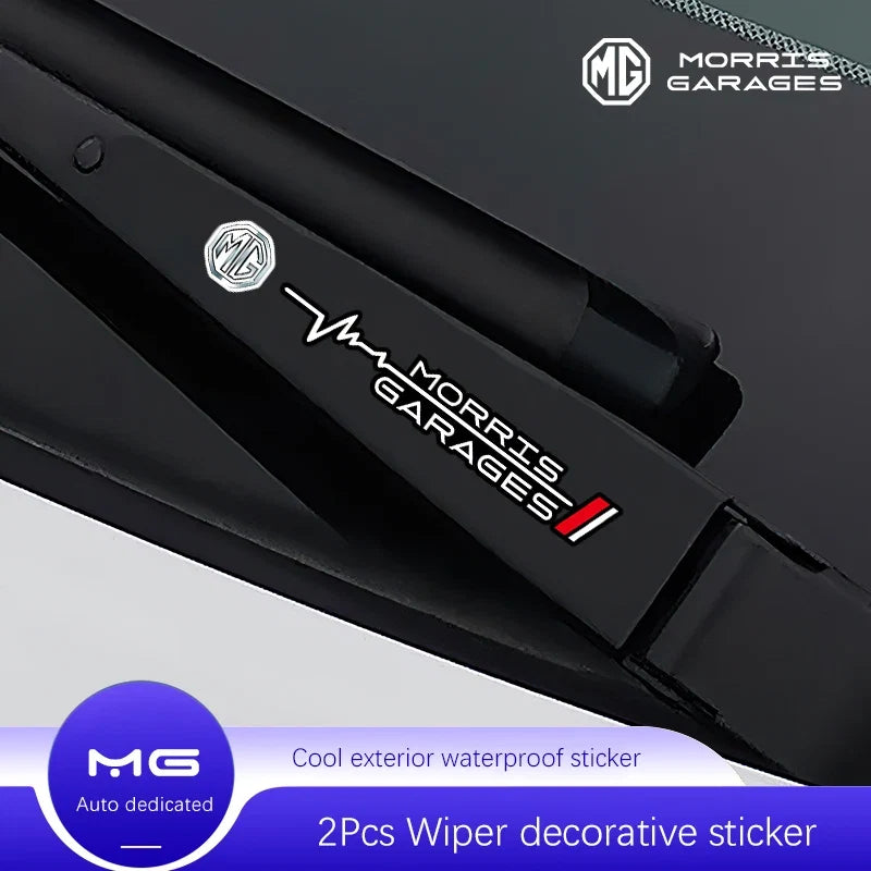 2Pcs Car Wiper Sticker Set | Waterproof PU Decals for MG Models